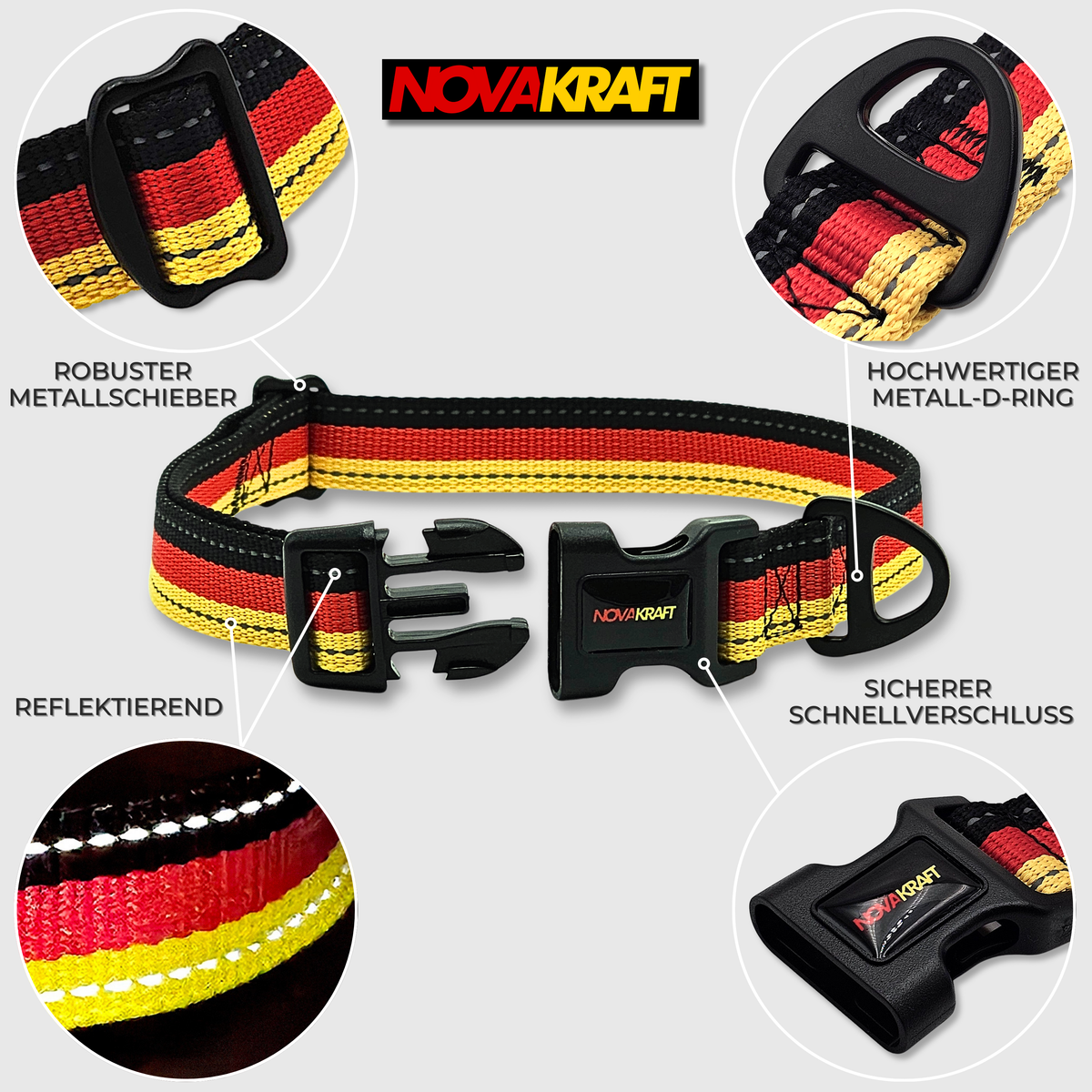 Verstellbares Hundehalsband mit D-Ring
